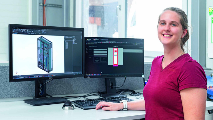 The digital twin of the control cabinet is created using EPLAN Pro Panel software, which includes all the information for downstream processes and provides it for each subsequent step.