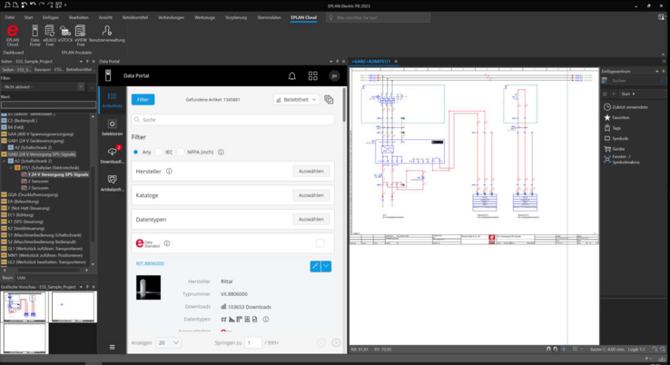 Le Data Portal de EPLAN - entièrement intégré dans l'environnement Cloud de EPLAN.